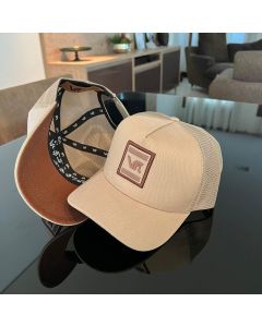 Boné Trucker confort bege aba Inferior caramelo